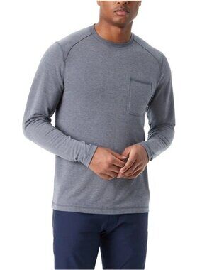NWT Bass Outdoor Men's L Long Sleeve Utility Tee Ombre Blue Polyester J2042